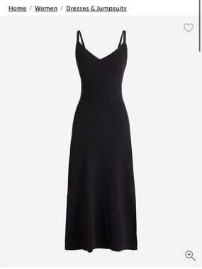 J. Crew Black Cotton Blend Bouclé Spaghetti-Strap Dress